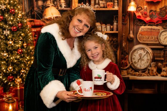 Mrs. Claus with a child